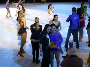 Kate with TOI skater Jessica Lin at 2015 Ice Chips show